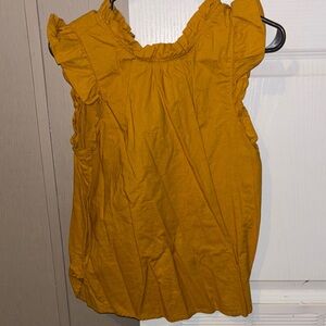 LOFT Yellow Ruffled Blouse